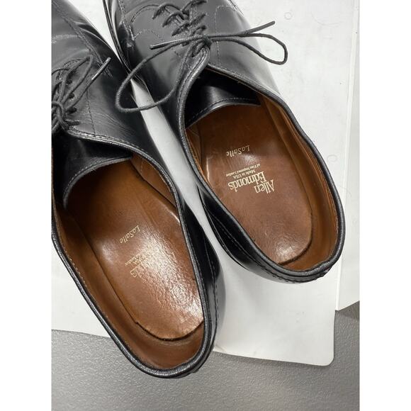 Allen Edmonds LaSalle Black Leather Apron Toe Derby Dress Shoes Men’s 12 D USA - Picture 7 of 13